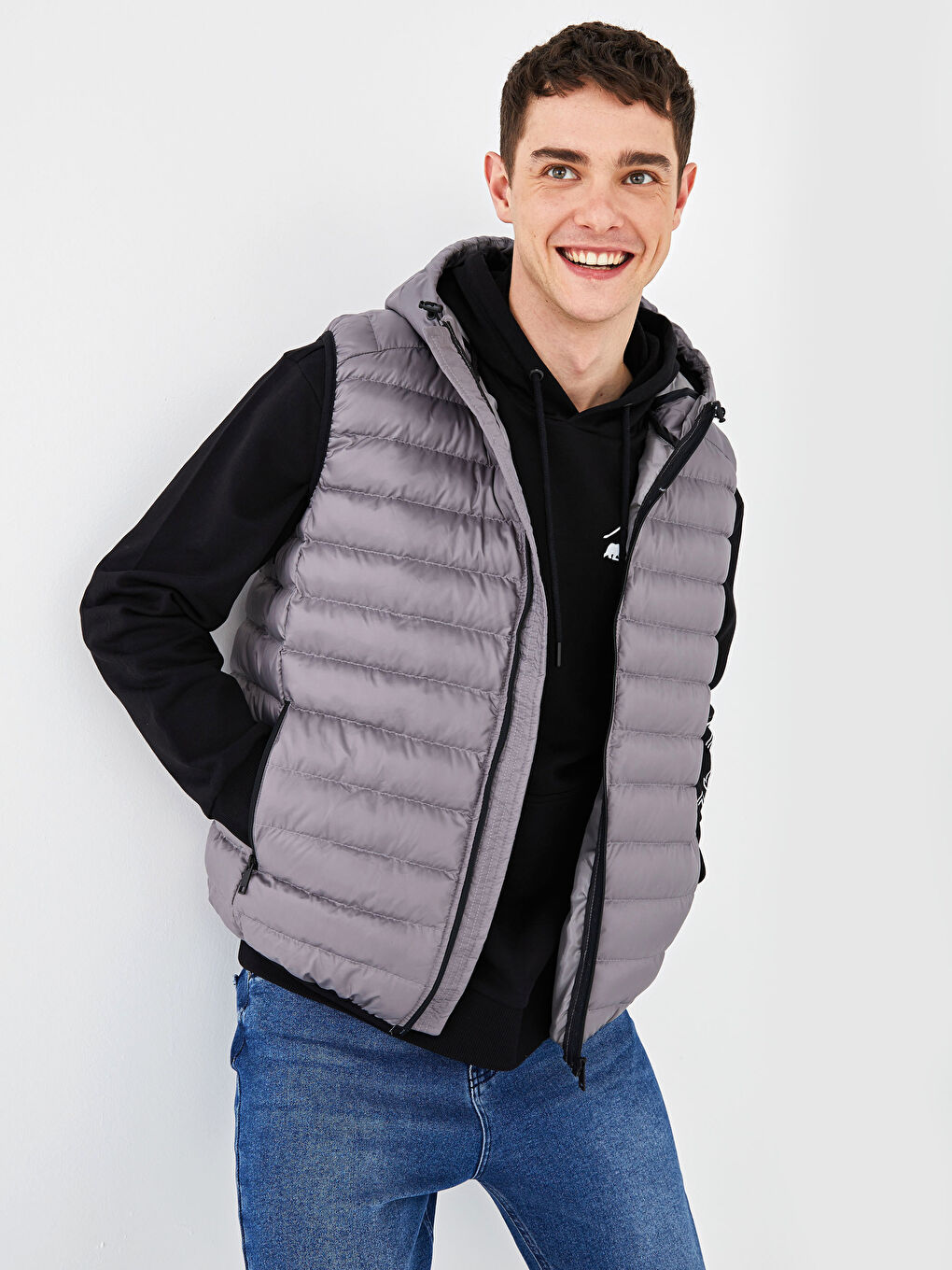 Yeşil Standart Kalıp Kapüşonlu Şişme Yelek