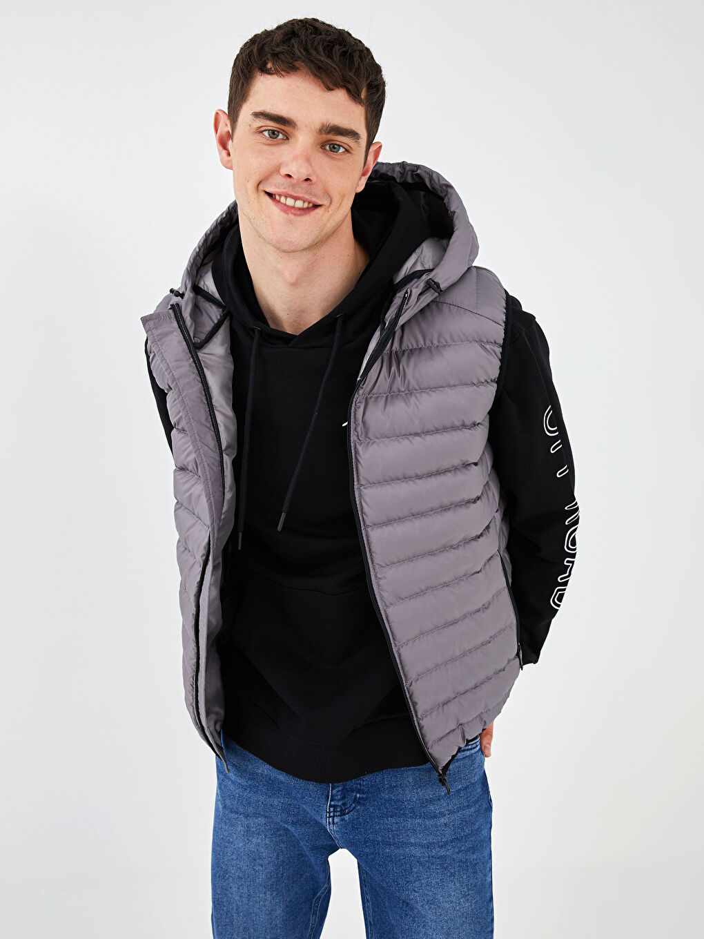 Yeşil Standart Kalıp Kapüşonlu Şişme Yelek-2