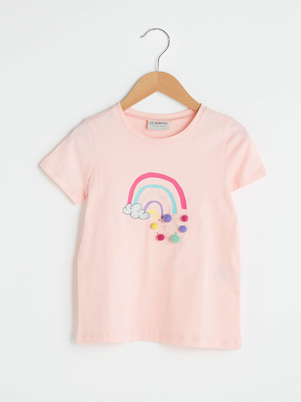 Crew Neck Printed Short Sleeve Girls' T-Shirt
