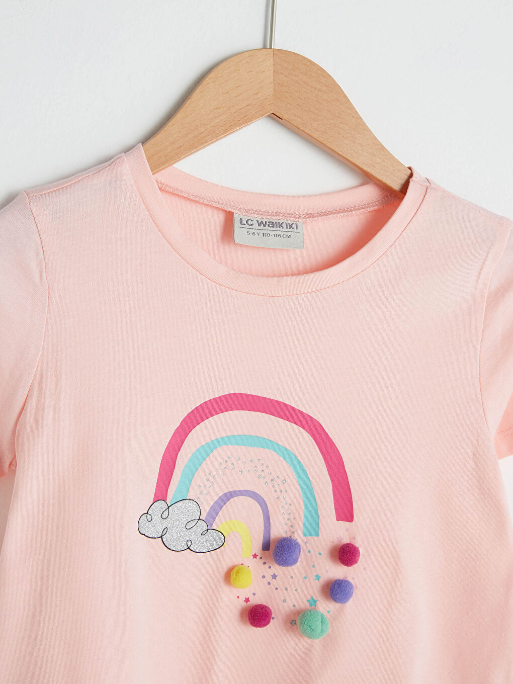 Crew Neck Printed Short Sleeve Girls' T-Shirt-2