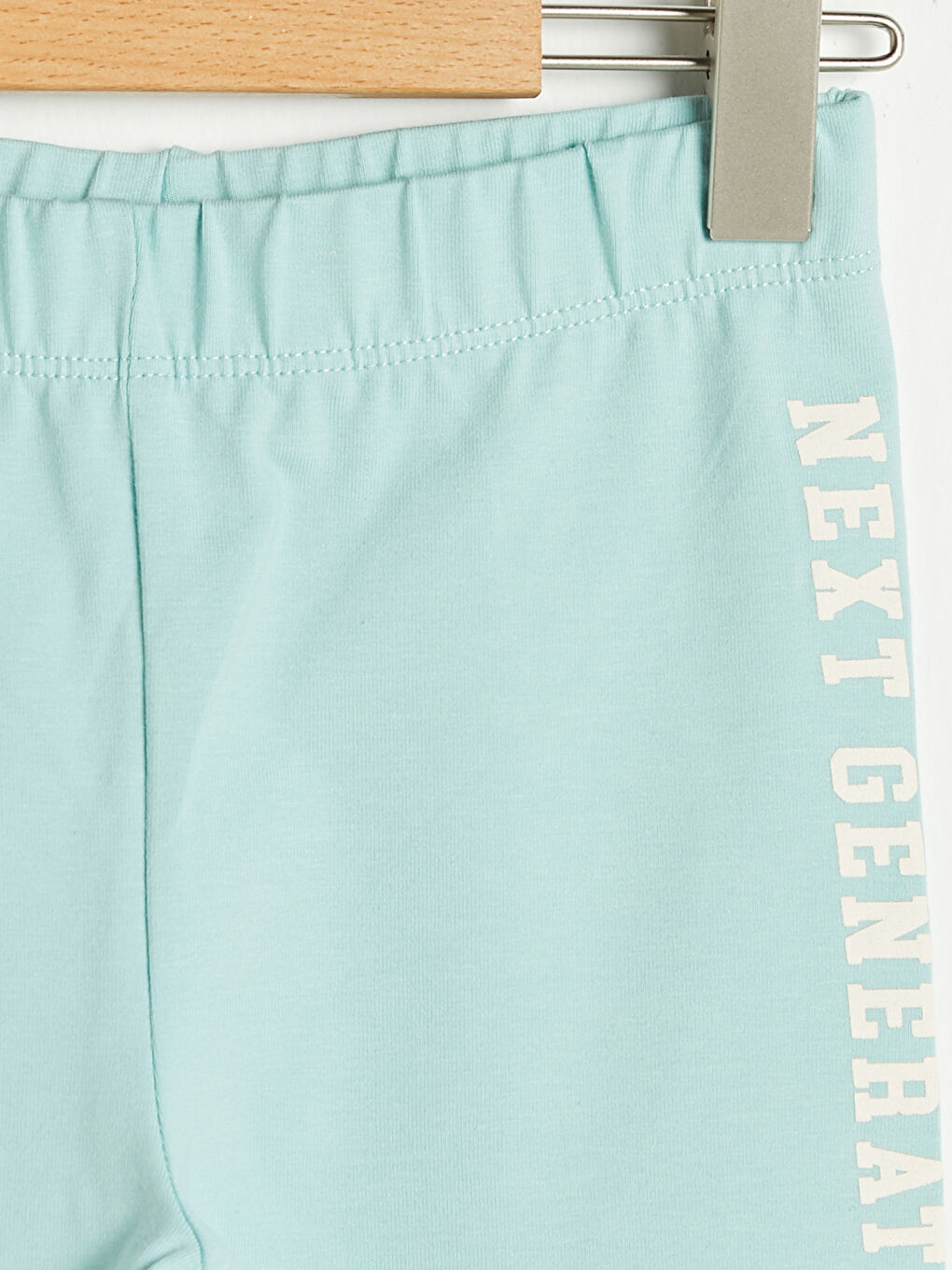 Crew Neck Printed Short Sleeve Girl's Sweatshirt and Tights-3