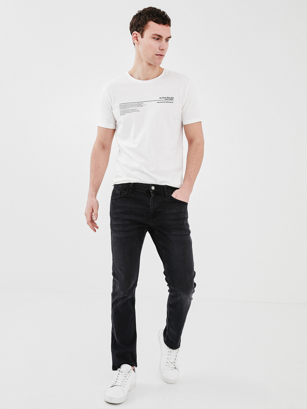 Crew Neck Short Sleeve Printed Combed Cotton Men's T-shirt-3