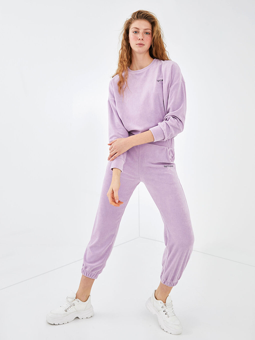 XSIDE Waist Rubber Embroidered Velvet Woman Jogger Tracksuit Bottoms -S1DU82Z8-QPG