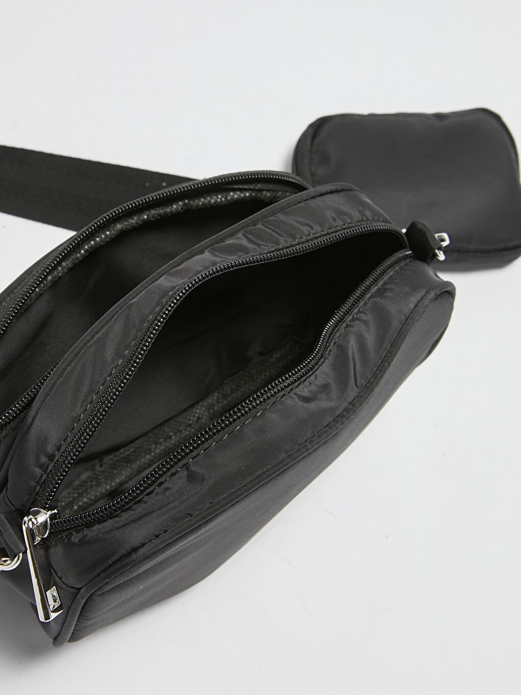 Siyah Ek Küçük Çantalı Kadın Omuz Çantası-3