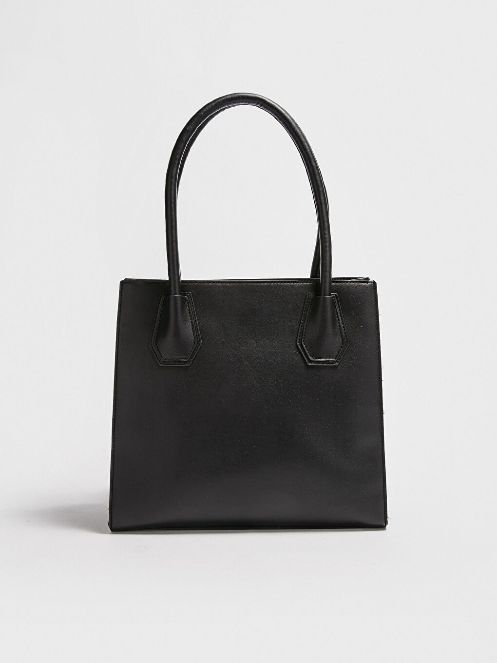 Siyah Deri Görünümlü Kadın Kol Çantası-2