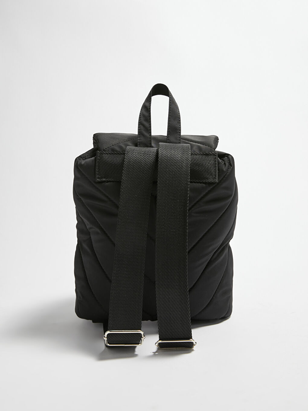 Siyah Paraşüt Kumaş Kadın Sırt Çantası-3
