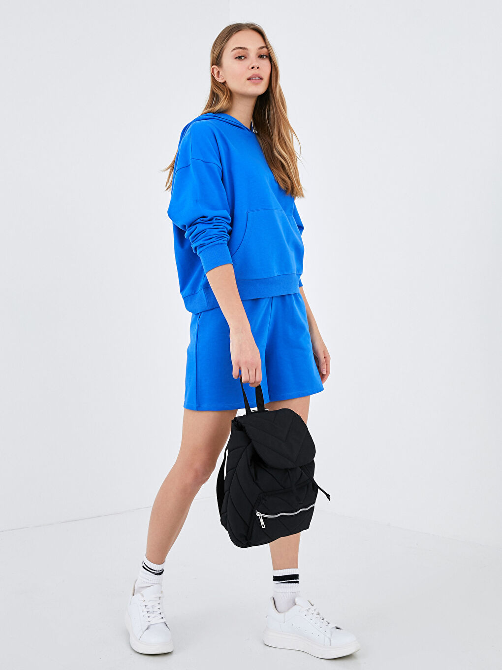 Siyah Paraşüt Kumaş Kadın Sırt Çantası