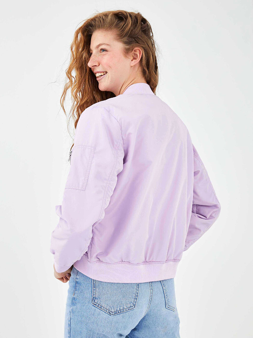 College Neck Pocket Detailed Women's Bomber Coat-1