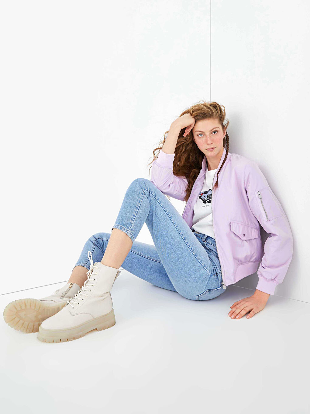 College Neck Pocket Detailed Women's Bomber Coat-7