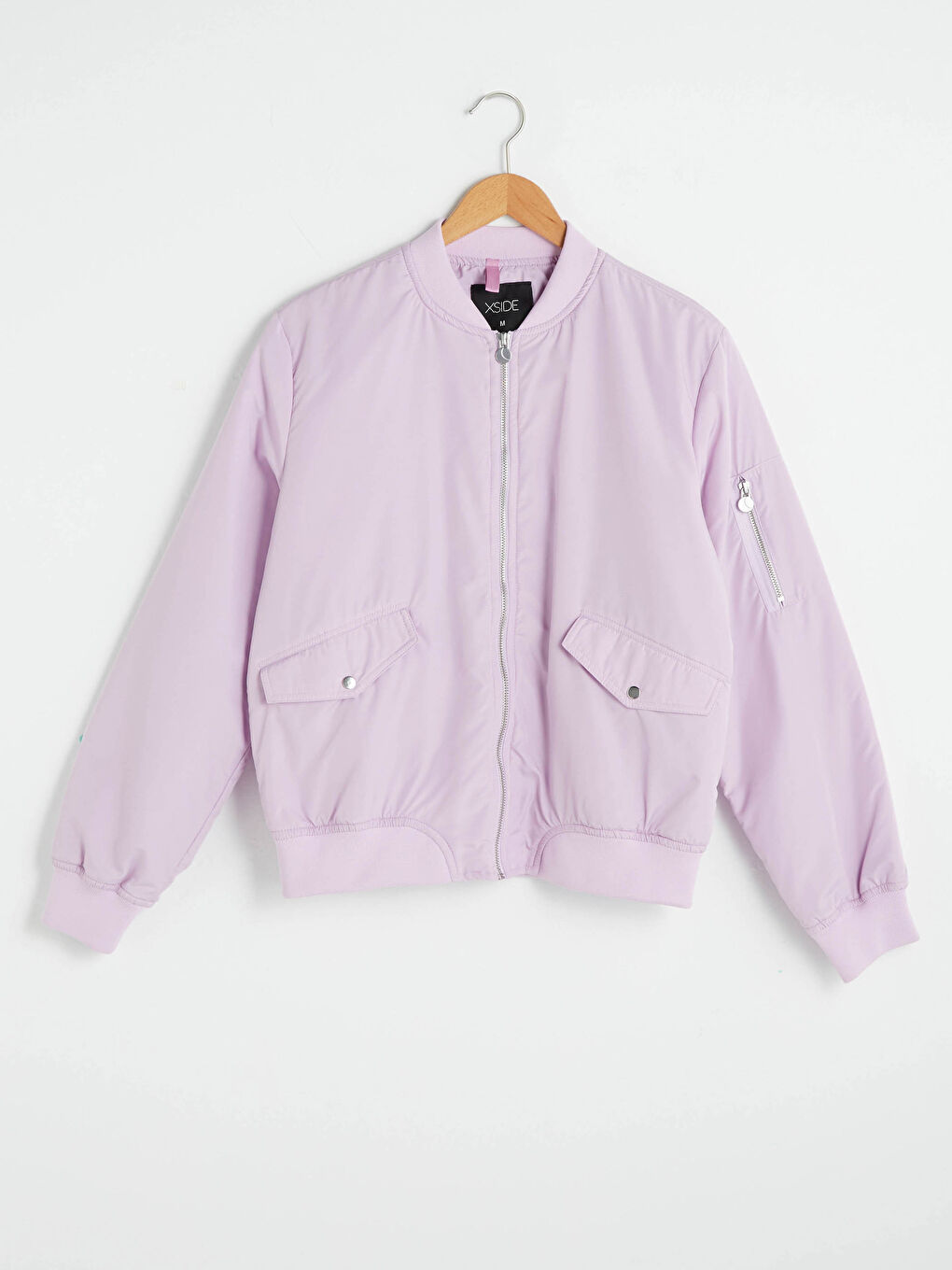 College Neck Pocket Detailed Women's Bomber Coat-8