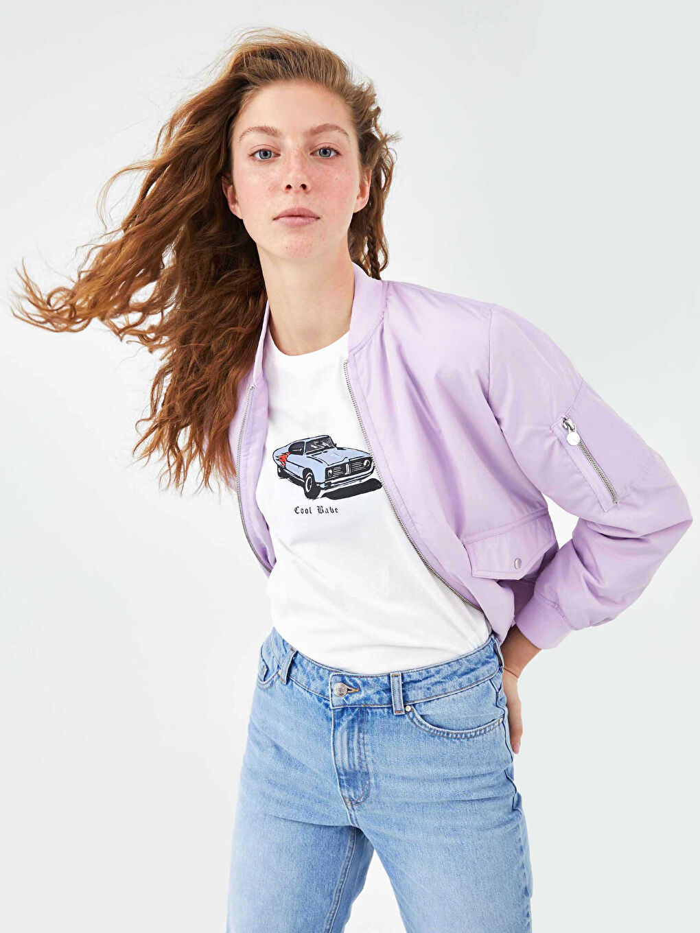 College Neck Pocket Detailed Women's Bomber Coat-2