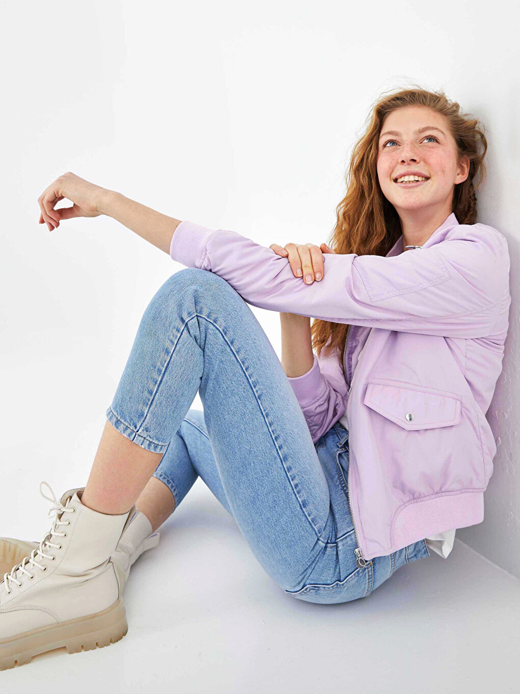 College Neck Pocket Detailed Women's Bomber Coat-3