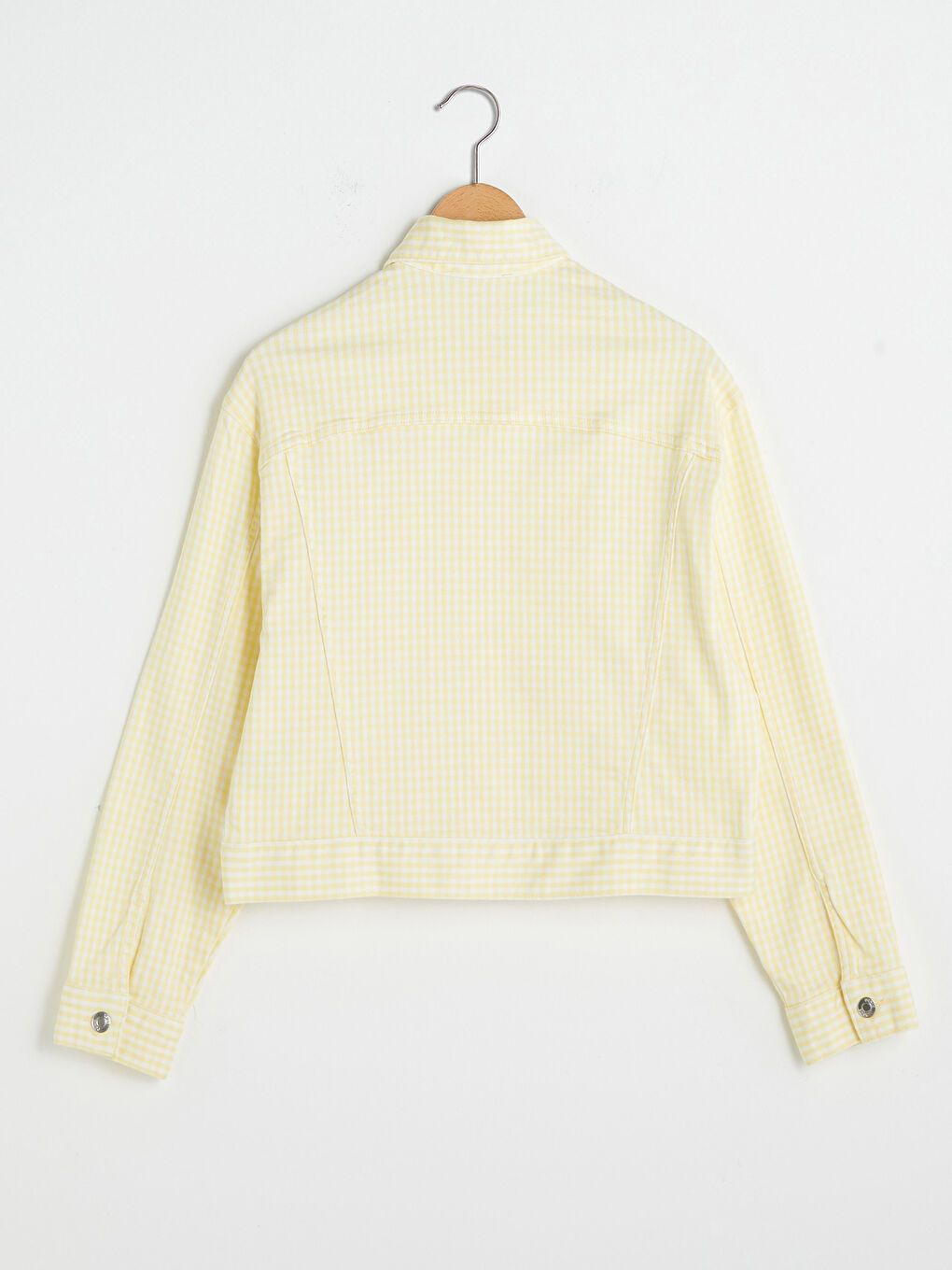 Veste En Jean Écossaise Pour Femmes À Manches Longues Avec Poches-8