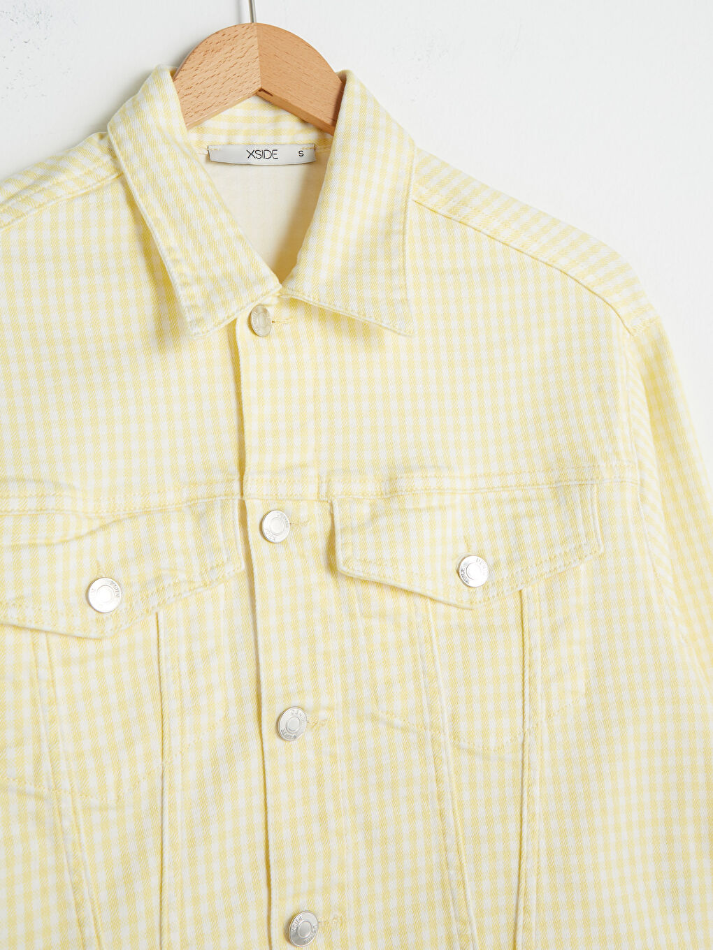 Veste En Jean Écossaise Pour Femmes À Manches Longues Avec Poches-9