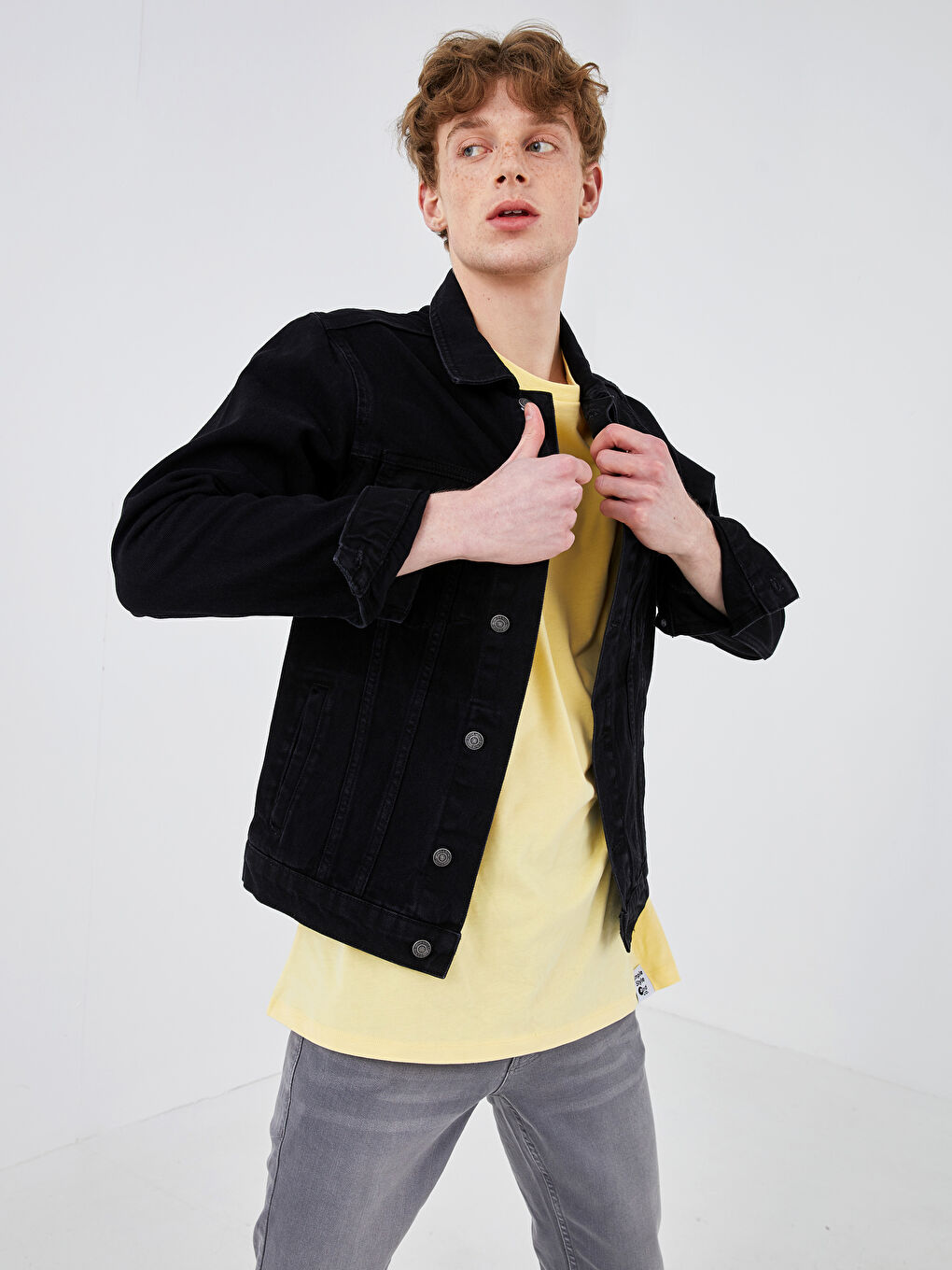 جاكيت جينز رجالي بقصة عادية-6