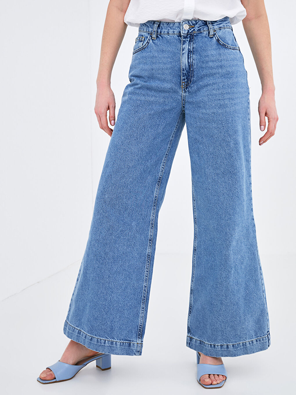 Jean Femme Taille Haute Jambe Large-6