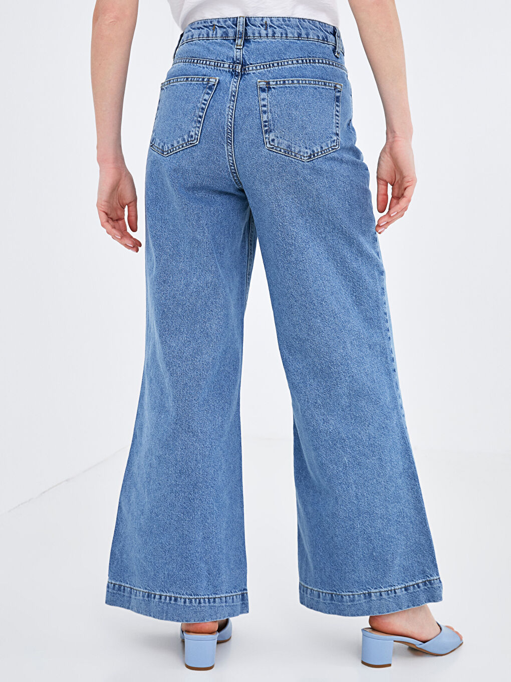 Jean Femme Taille Haute Jambe Large-7