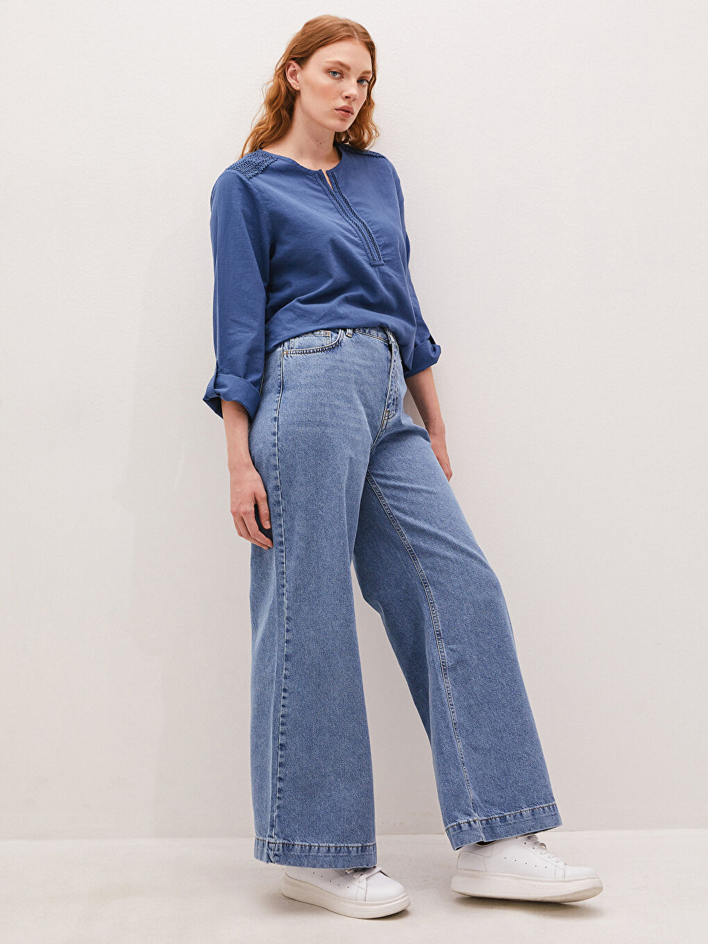 Jean Femme Taille Haute Jambe Large