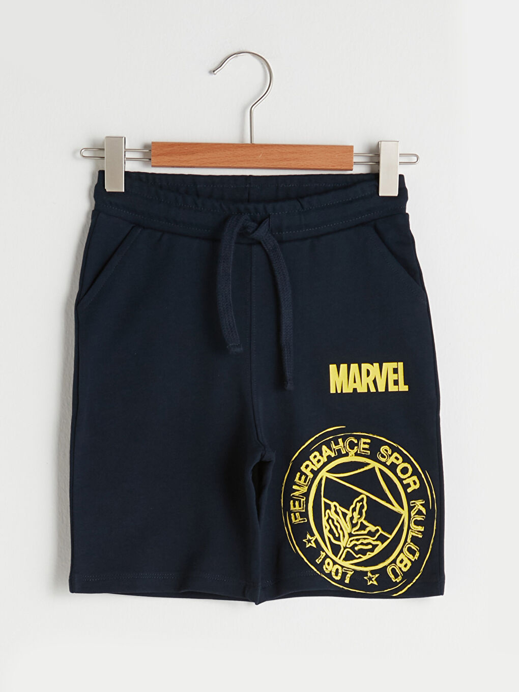 Lacivert Beli Lastikli Fenerbahçe Baskılı Erkek Çocuk Şort