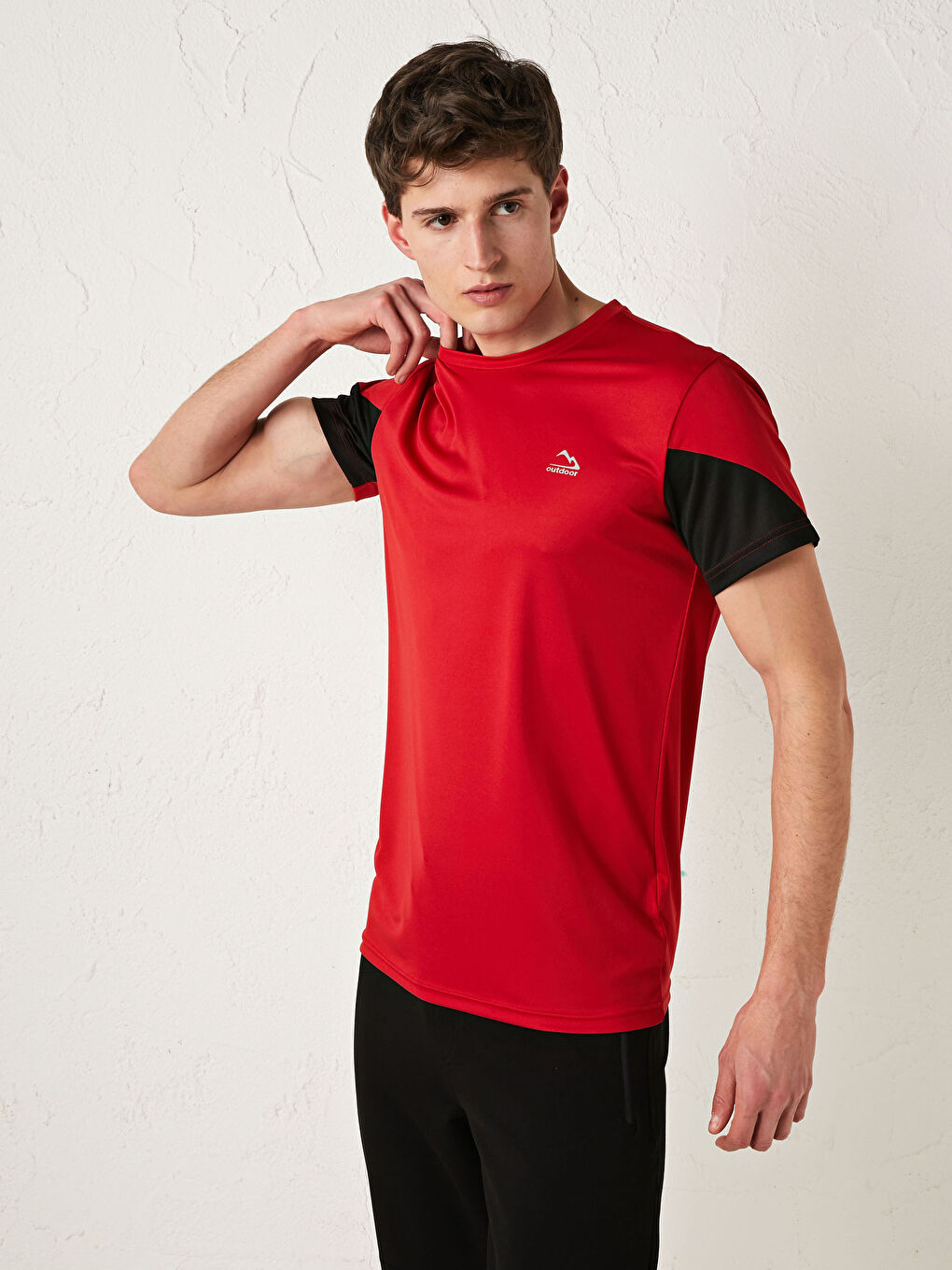 Crew Neck Short Sleeve Active Sports Men's T-Shirt-1