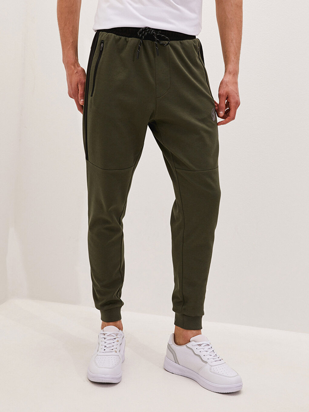 Haki Standart Kalıp Aktif Spor Erkek Eşofman Altı-3