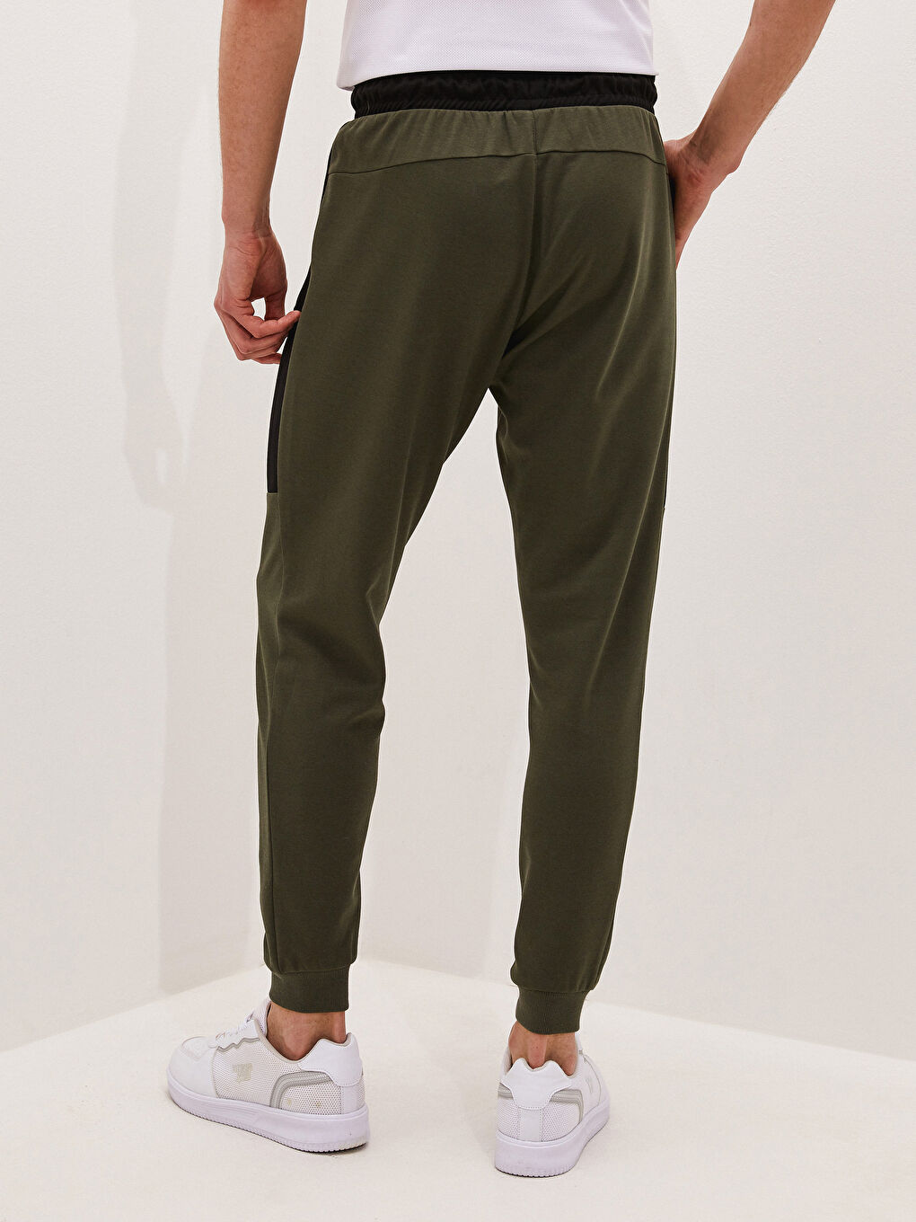 Haki Standart Kalıp Aktif Spor Erkek Eşofman Altı-4