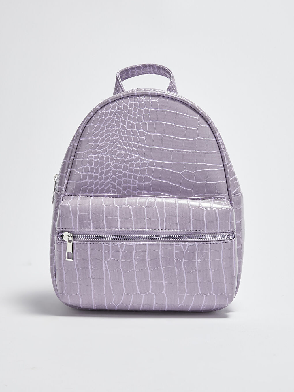 Lila Deri Görünümlü Kadın Sırt Çantası-2