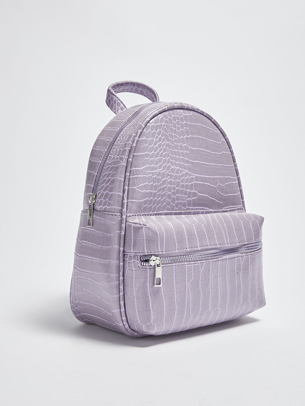 Lila Deri Görünümlü Kadın Sırt Çantası-3