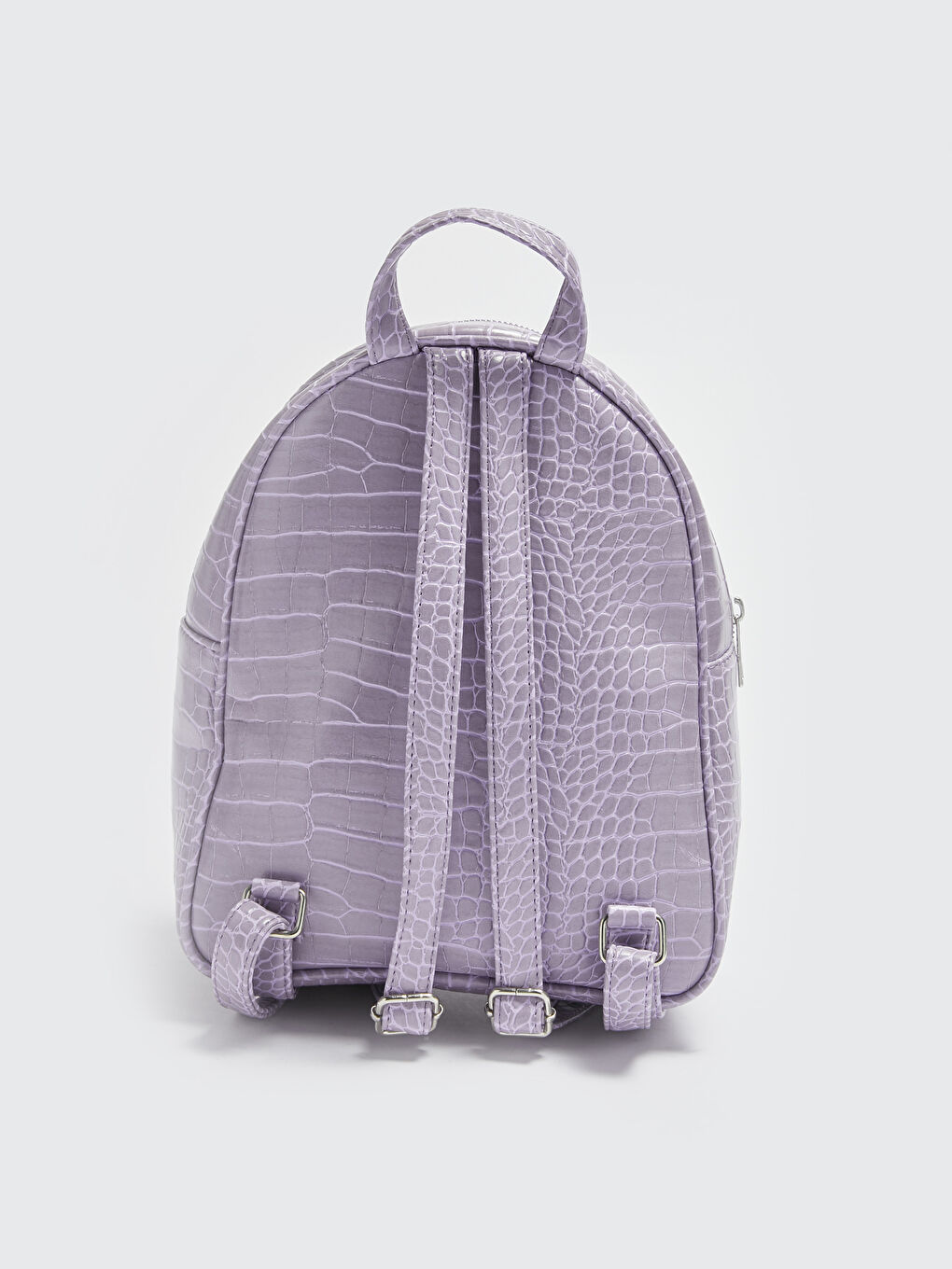 Lila Deri Görünümlü Kadın Sırt Çantası-4
