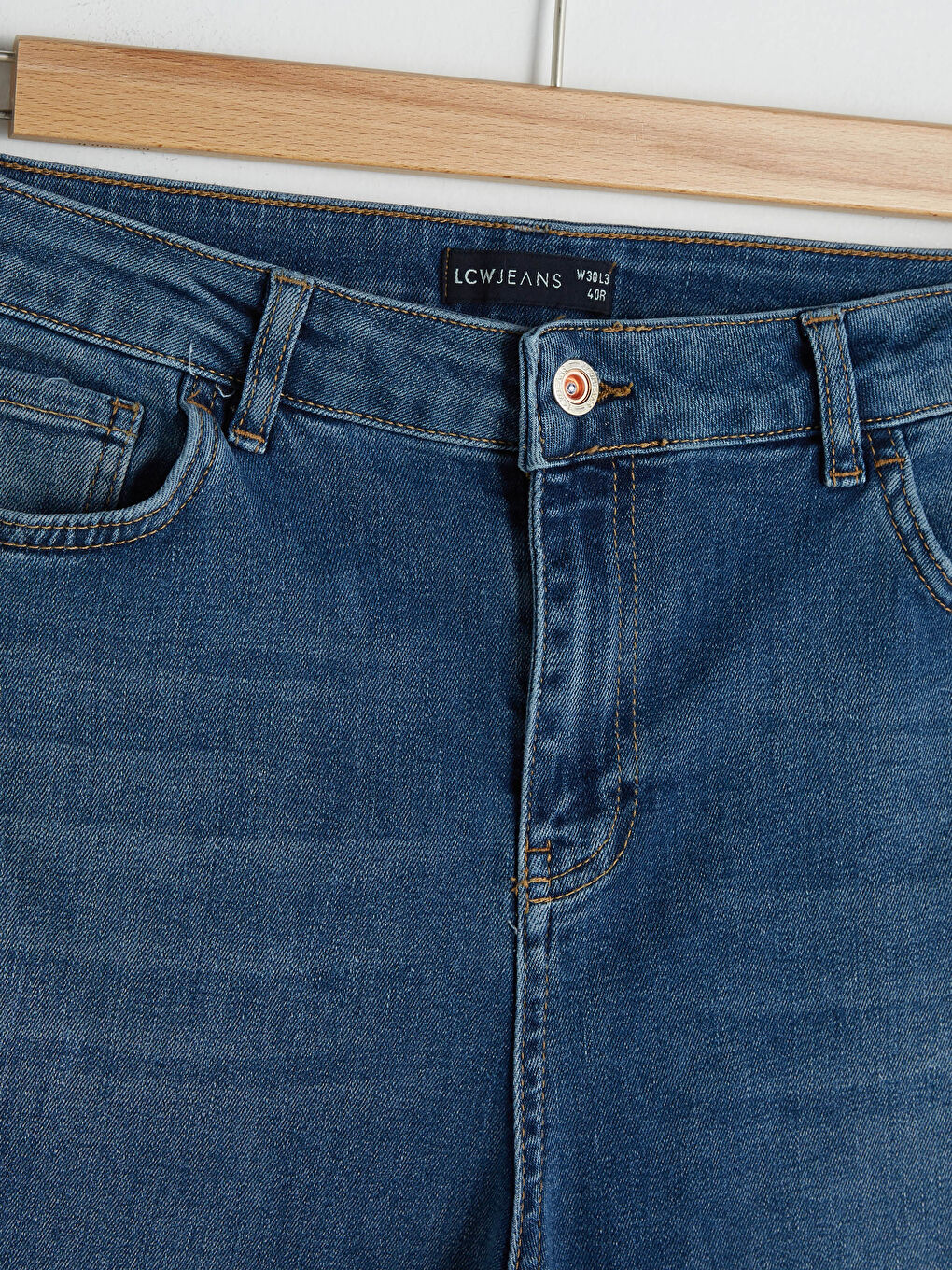 İndigo Yüksek Bel Mars Flare Kadın Jean Pantolon-2