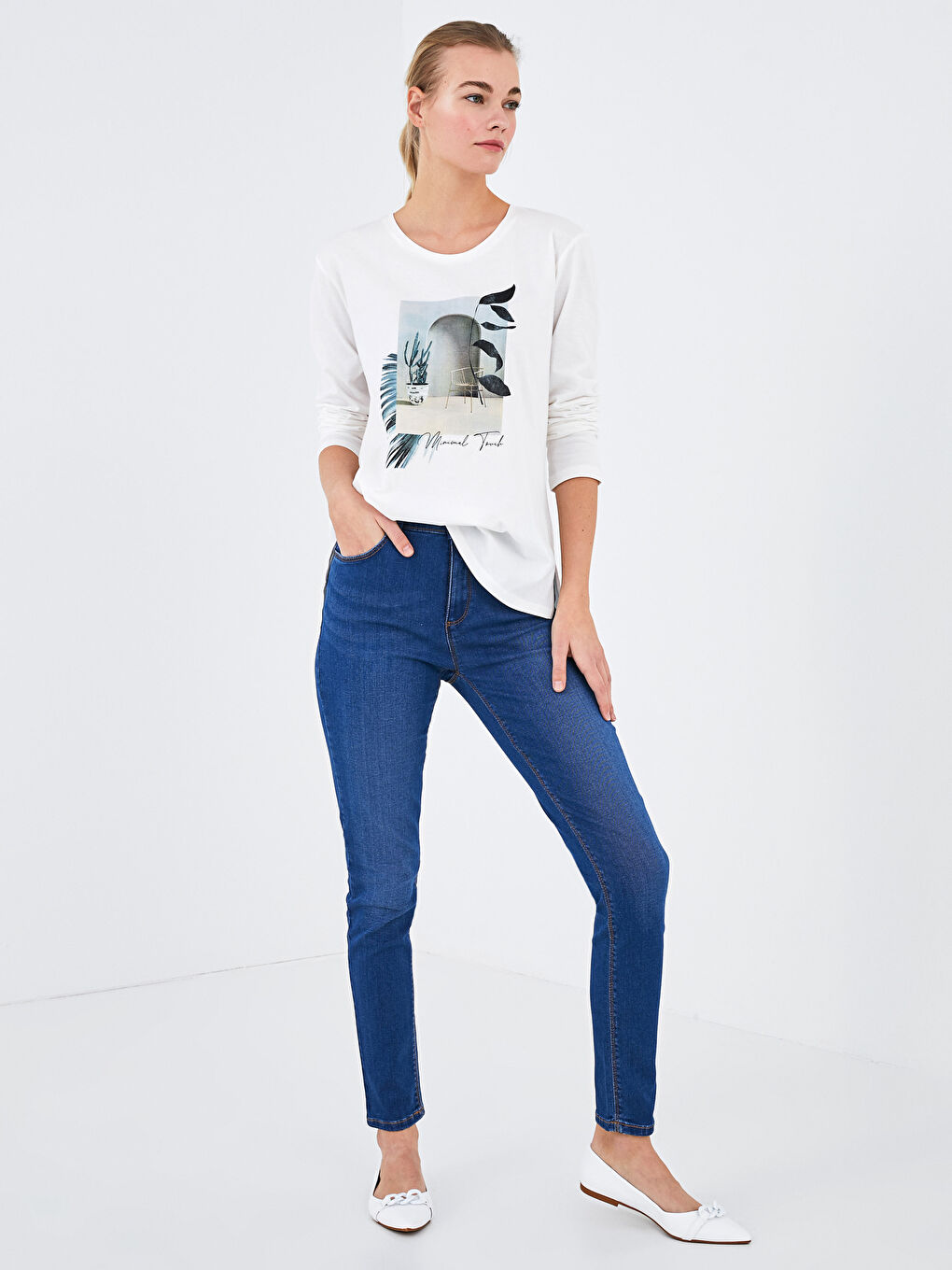 İndigo Yüksek Bel Mercury Skinny Fit Kadın Jean Pantolon-1