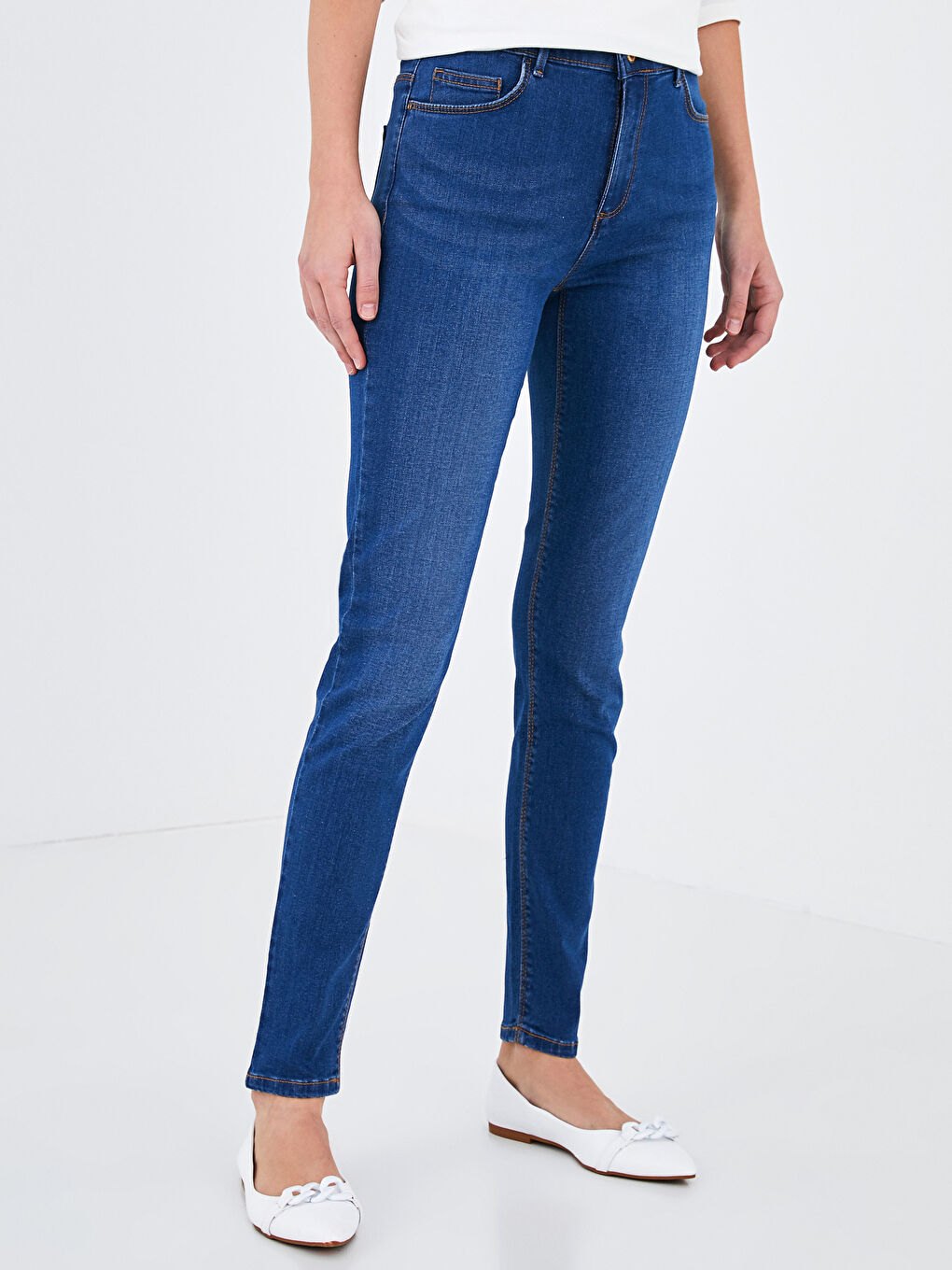 İndigo Yüksek Bel Mercury Skinny Fit Kadın Jean Pantolon-2