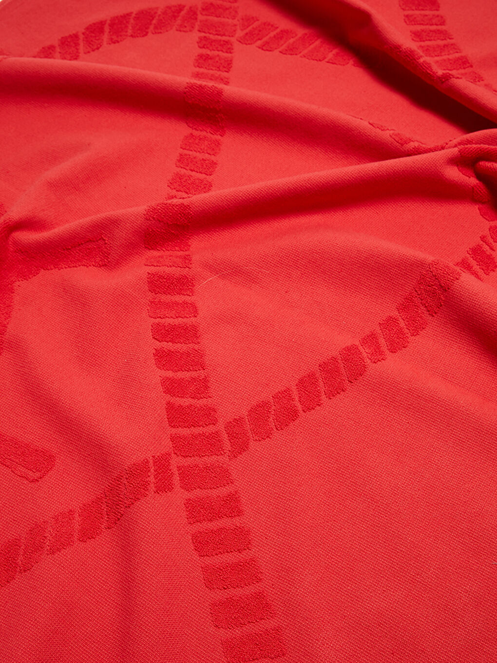 Kırmızı Kendinden Desenli Erkek Plaj Havlusu-3