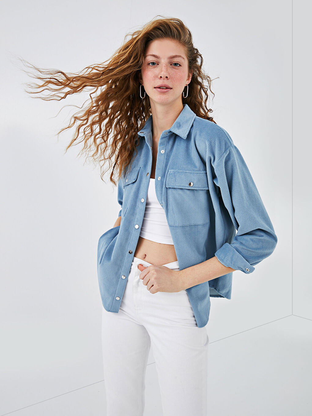 Žena PLAVA Košulja-7