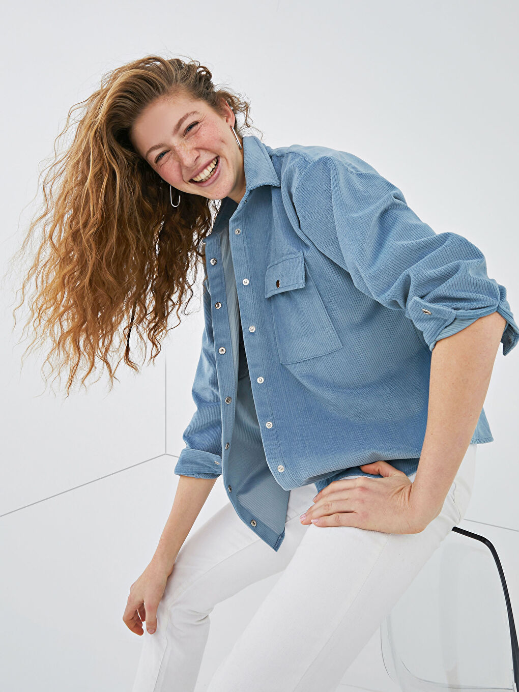 Žena PLAVA Košulja-3