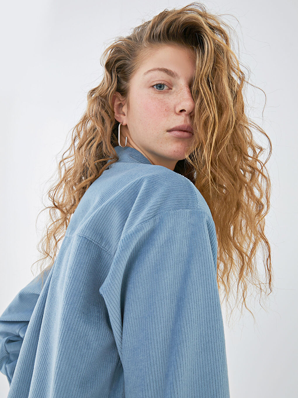 Žena PLAVA Košulja-4