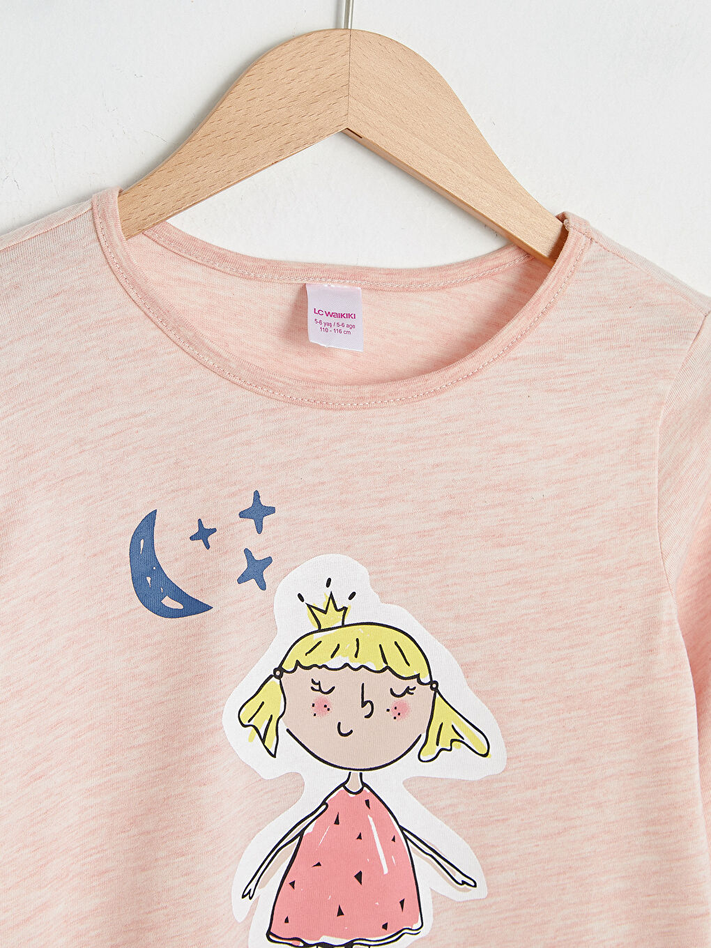 Пижамный комплект с круглым вырезом, с принтом, с длинным рукавом, для девочек-2