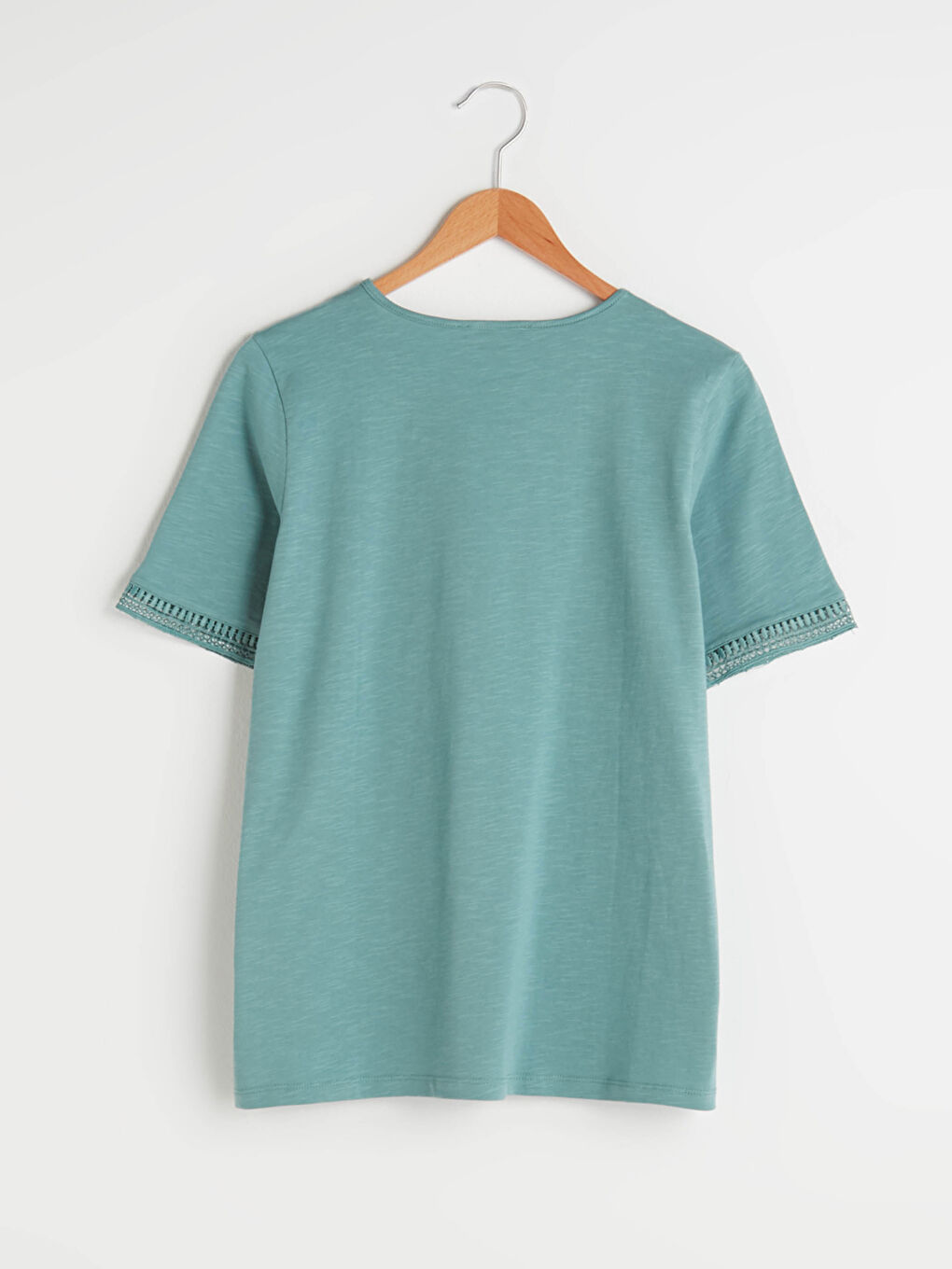 Crew Neck Embroidered Short Sleeve Women's Blouse-11