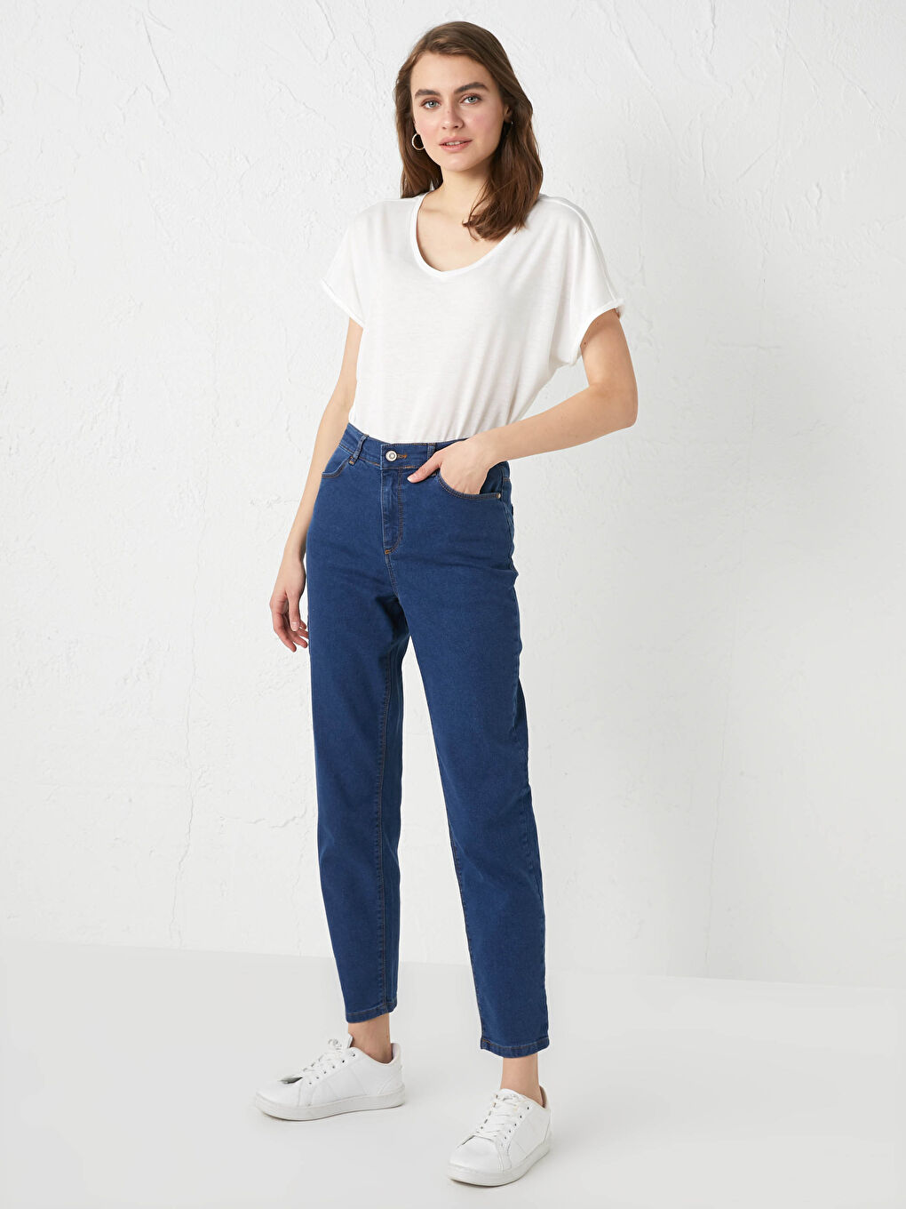 High Waist Mercury Skinny Fit Women's Jean Pants with Pocket Detail-1