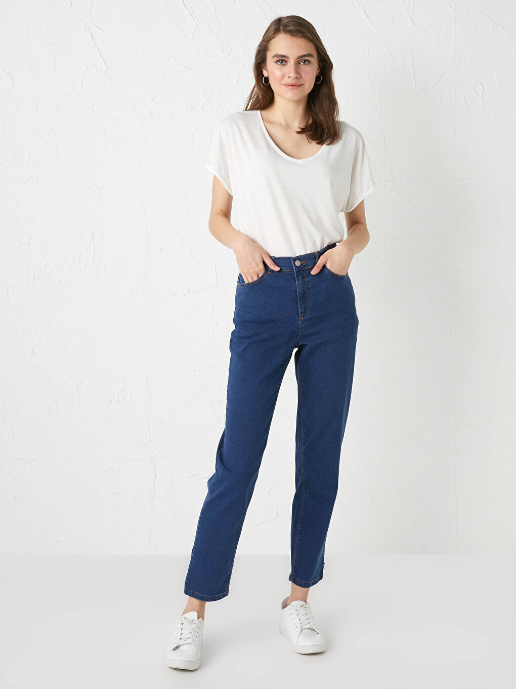 High Waist Mercury Skinny Fit Women's Jean Pants with Pocket Detail-2