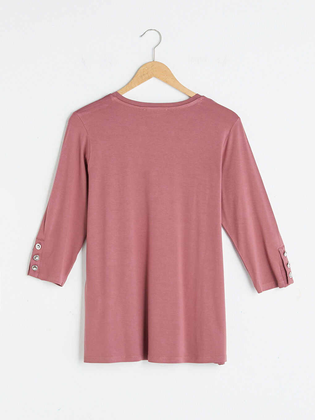 Turtle Neck Straight Half Sleeve Viscose Women Blouse-6