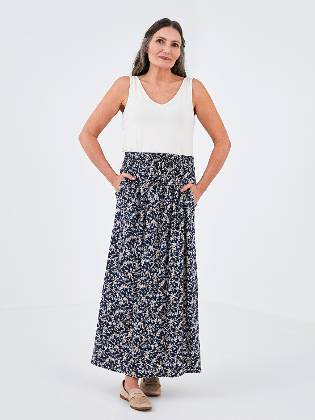 LCW Grace Rock für Damen mit elastischem Bund und Blumenmuster -S1EE95Z8-LSJ