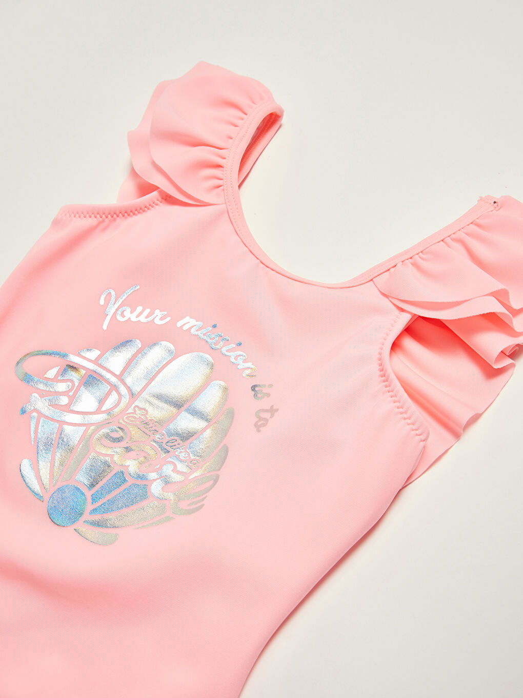 Купальник для девочек с принтом из эластичной ткани-2