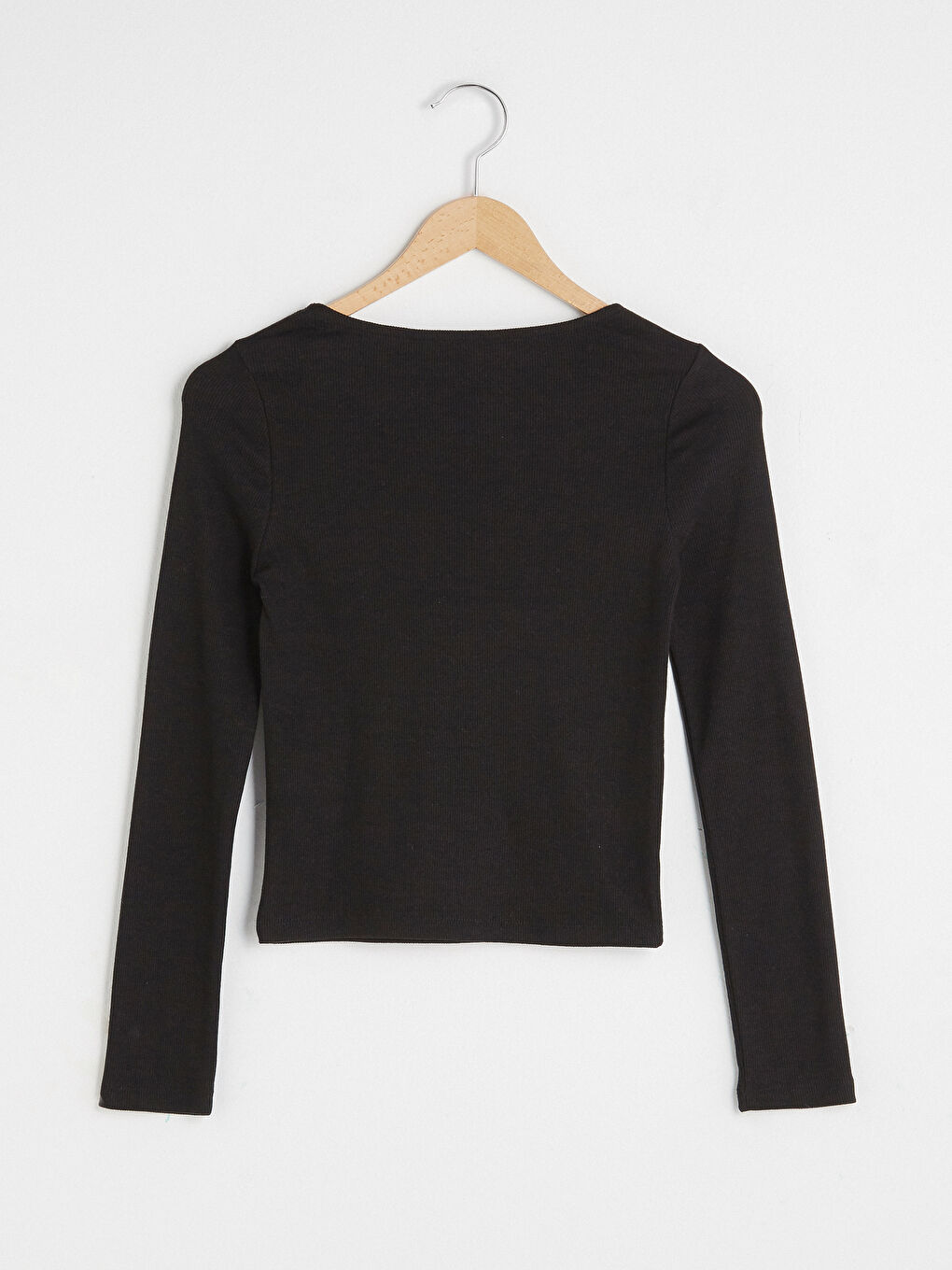 T-shirt pour Femmes à Manches Longues Uni avec Col Carré-6