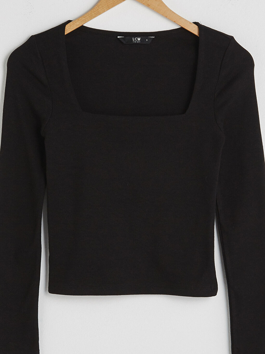 T-shirt pour Femmes à Manches Longues Uni avec Col Carré-7