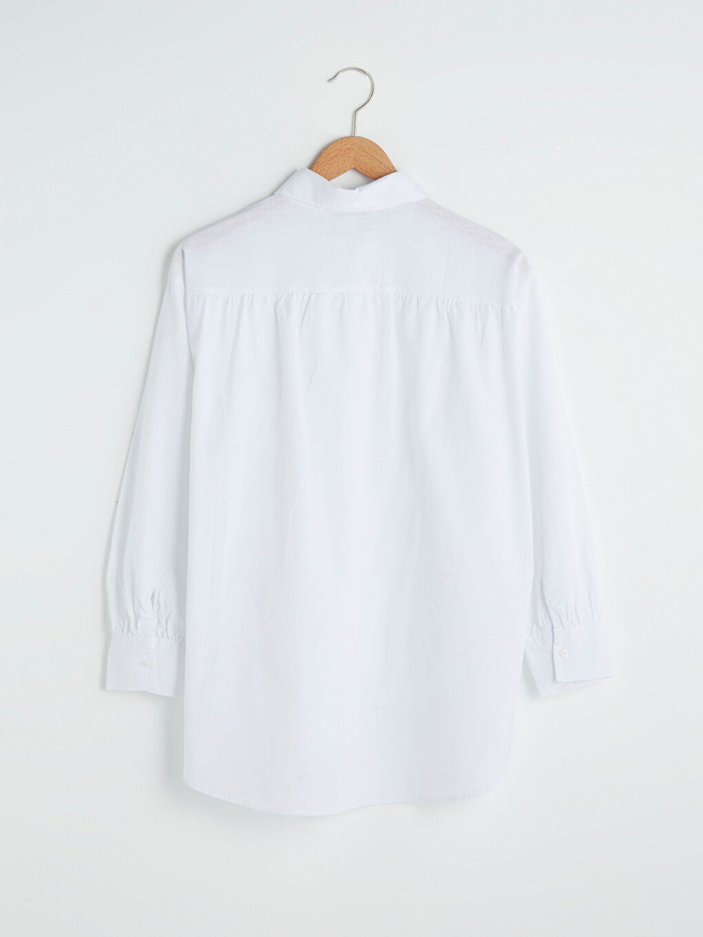 Chemise Pour Femmes Oversize En Popeline À Manches Longues Droites Boutonnées-7