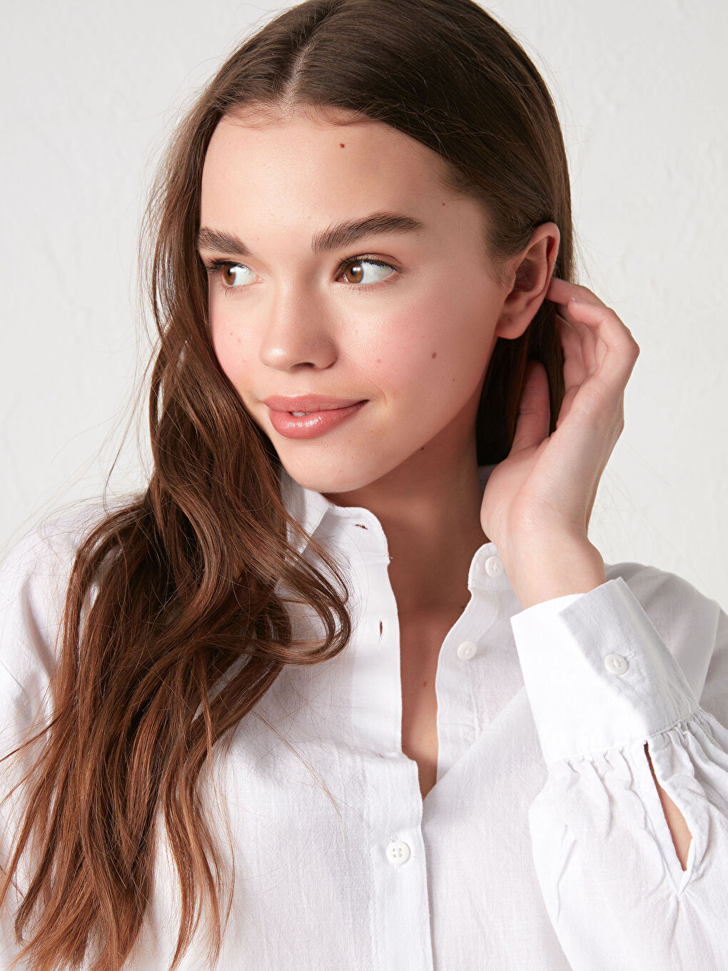 Chemise Pour Femmes Oversize En Popeline À Manches Longues Droites Boutonnées-2