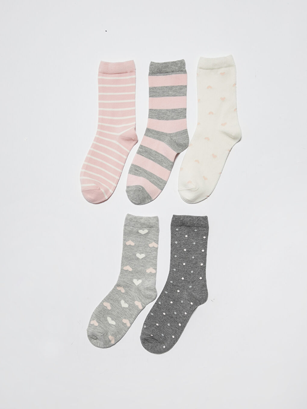 Patterned Girls' Ankle Socks 5 Pack-1