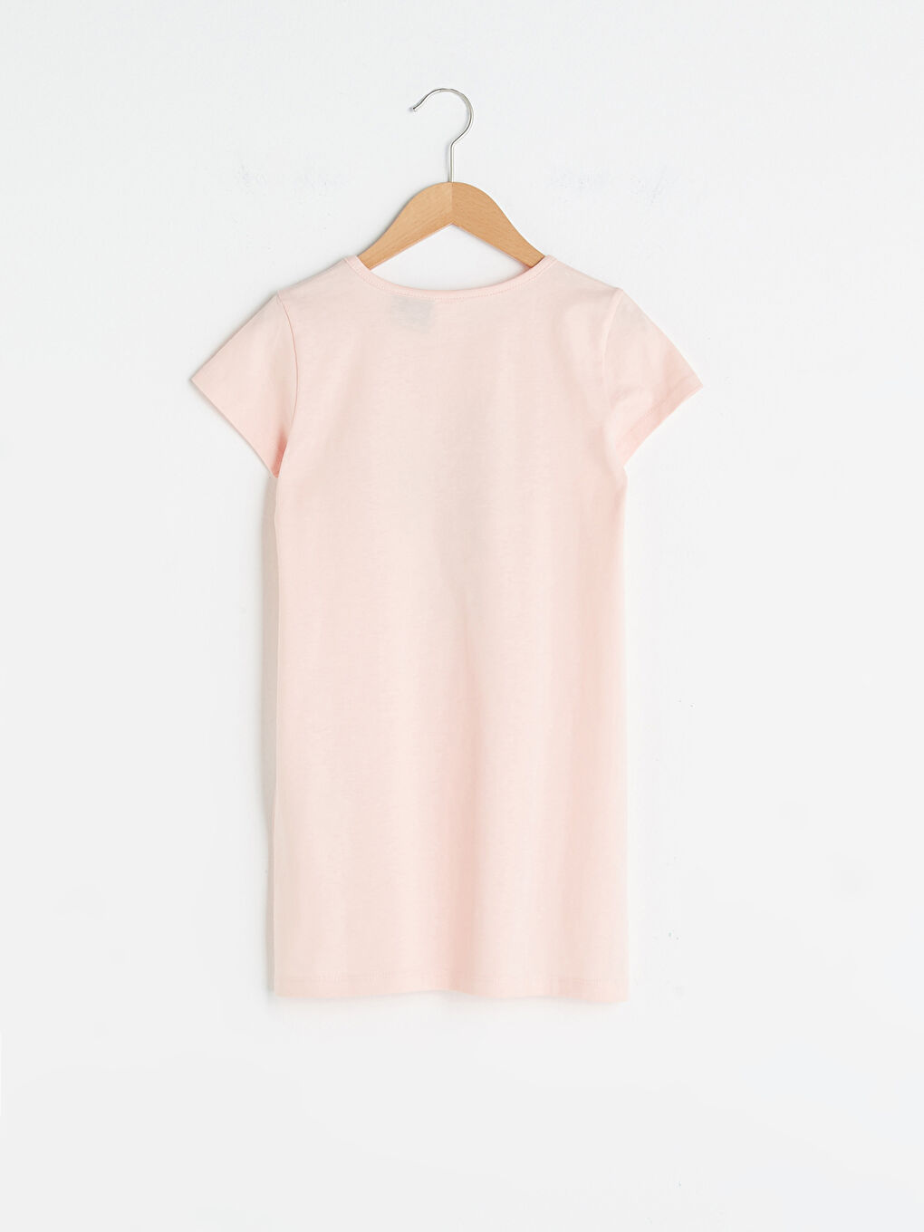 Pembe Bisiklet Yaka Minnie Mouse Baskılı Kısa Kollu Kız Çocuk Gecelik-1