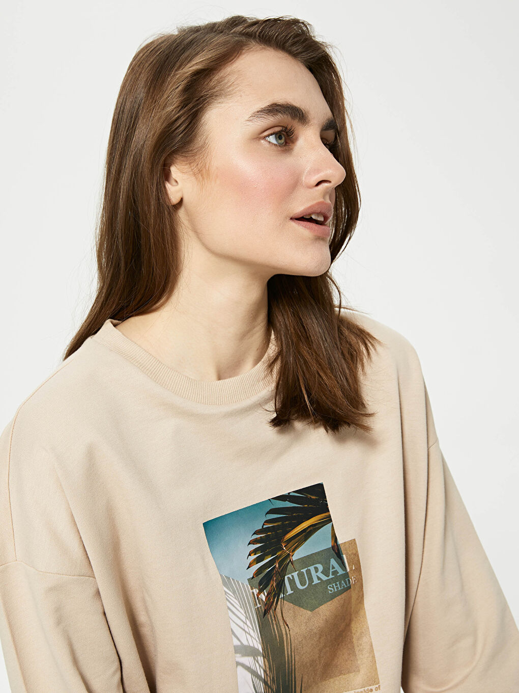 Crew Neck Printed Long Sleeve Women's Sweatshirt-2